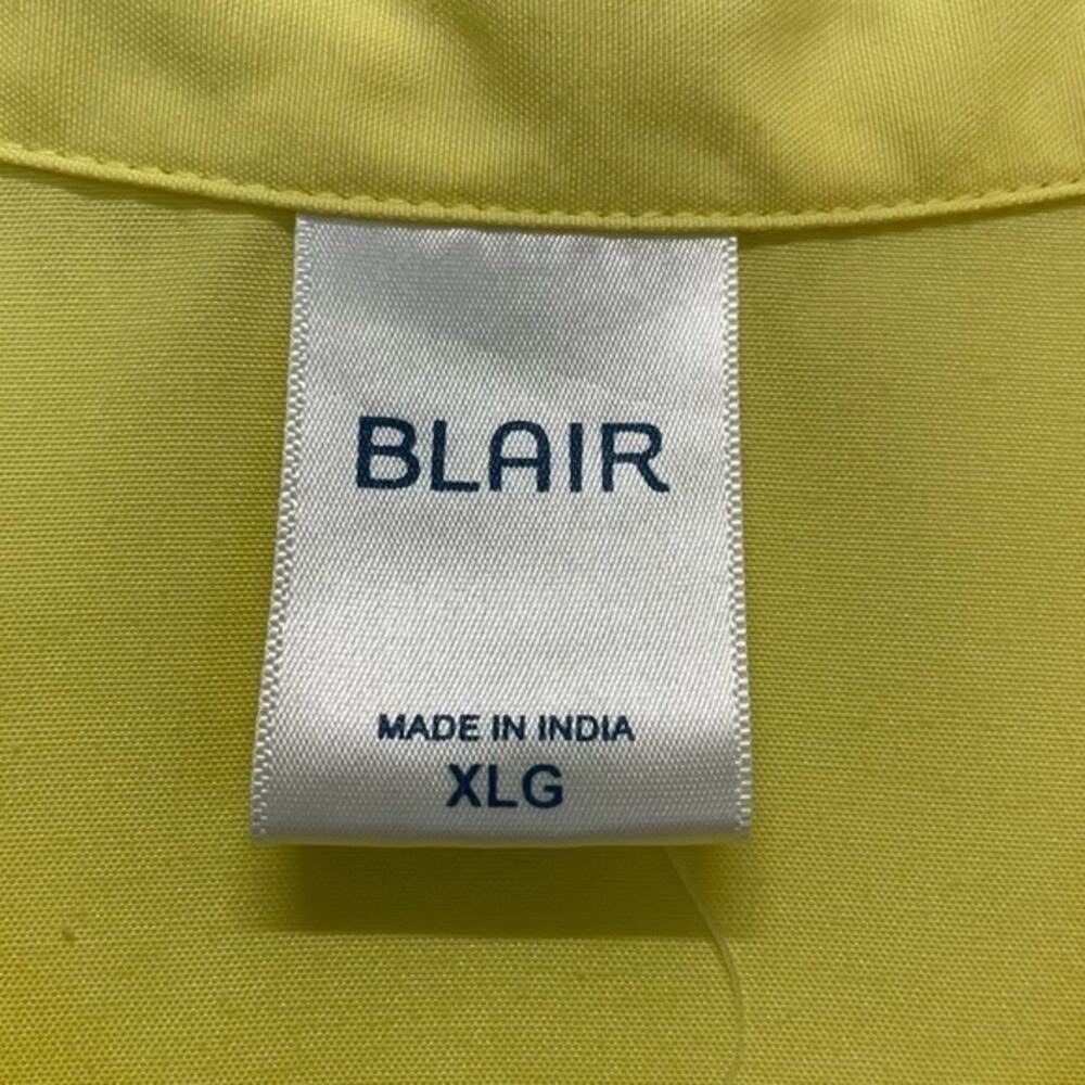 Blair Yellow Button Down Shirt Size XL rayon bright summer top oversized - Picture 5 of 8